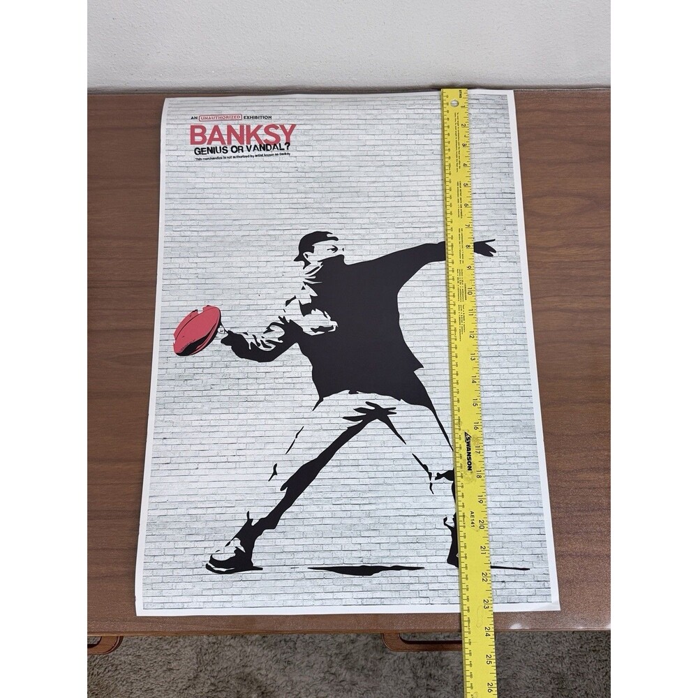 Banksy Expo VIP Exclusive Genius Or Vandal Exhibit Red Football Thrower